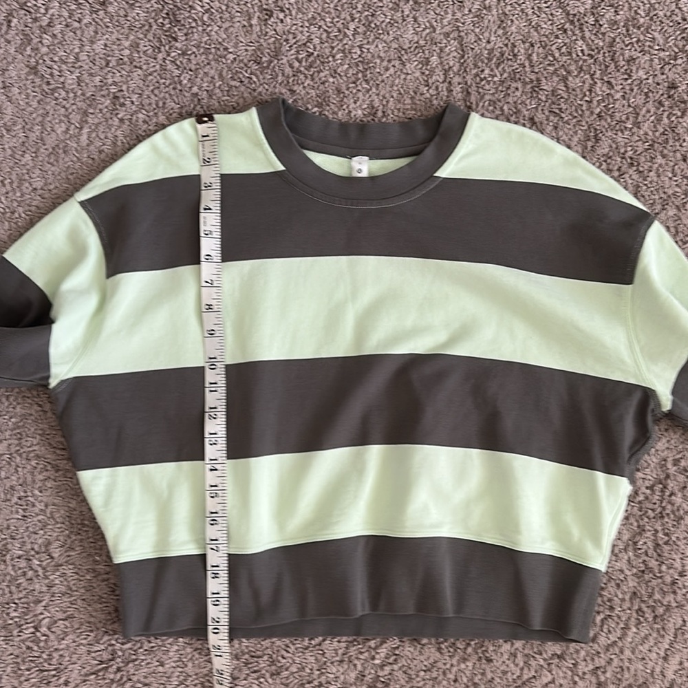 lululemon athletica Green and Gray Striped Sweatshirt - Picture 9 of 12